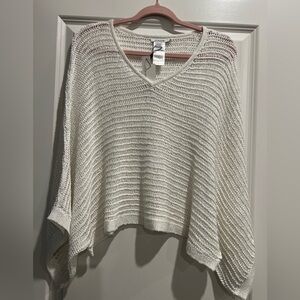 Chico's Ectu Sequin V-Neck Knit Sweater Poncho